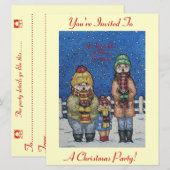 sneeuwscène rond kerst kaart (Voorkant / Achterkant)