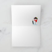 Sneeuwscène van Sinterklaas en Rudolph schaatsen, Feestdagen Kaart (Binnen)