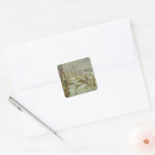 sneeuwscène vierkante sticker (Envelop)