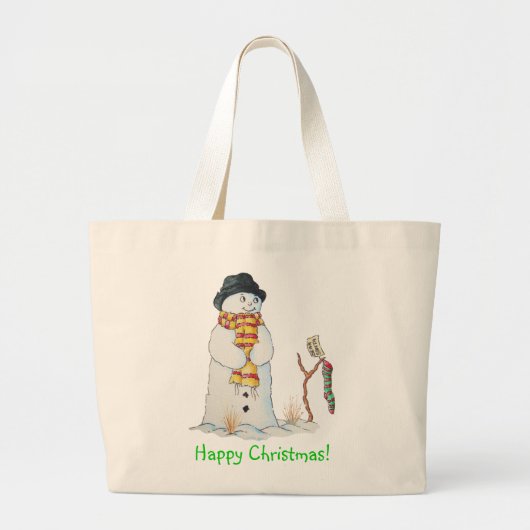 Sneeuwscène voor de kerst grote tote bag (Voorkant)