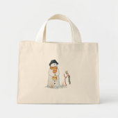 Sneeuwscène voor de kerst mini tote bag (Voorkant)