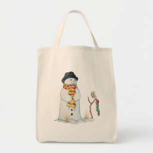 Sneeuwscène voor de kerst tote bag