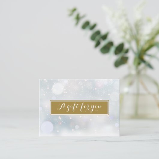 Sneeuwscène voor vakantiebedrijf kortingskaartje (Staand voorkant)