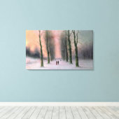 Sneeuwscène-Wanstead Park Canvas Afdruk (Insitu (Houten vloer))