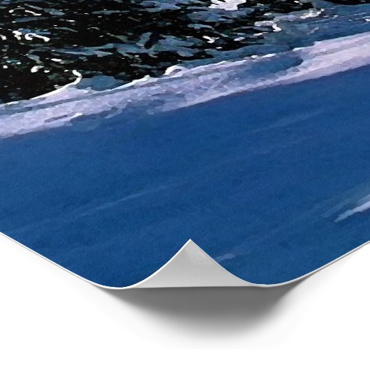 Sneeuwscène Winter Mountains Print (Hoek)