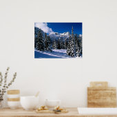 Sneeuwscène Winter Mountains Print (Keuken)