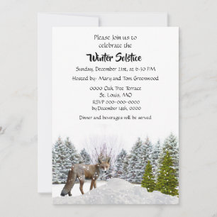 Sneeuwscène Winter Solstice Diner Kaart