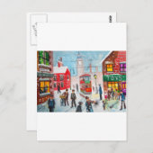 sneeuwscène winterschoorsteenveger G Bruce schilde Briefkaart (Voorkant / Achterkant)