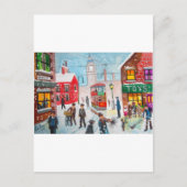 sneeuwscène winterschoorsteenveger G Bruce schilde Briefkaart (Voorkant)