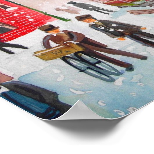 sneeuwscène winterschoorsteenveger G Bruce schilde Poster (Hoek)