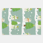 Sneeuwscènes Kerstbomen Vakantie Patroon Inpakpapier Vel (Voorkant 2)