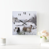 sneeuwschaap vierkante klok (Huis)