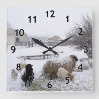 sneeuwschaap vierkante klok
