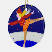 Sneeuwschaatser wereldbol keramisch ornament (Links)