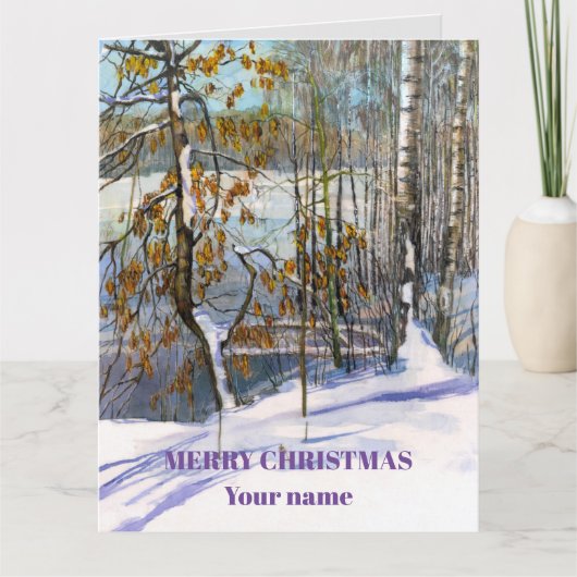 Sneeuwschilderij Waterverf Bedankkaart (Voorkant)