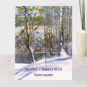 Sneeuwschilderij Waterverf Bedankkaart