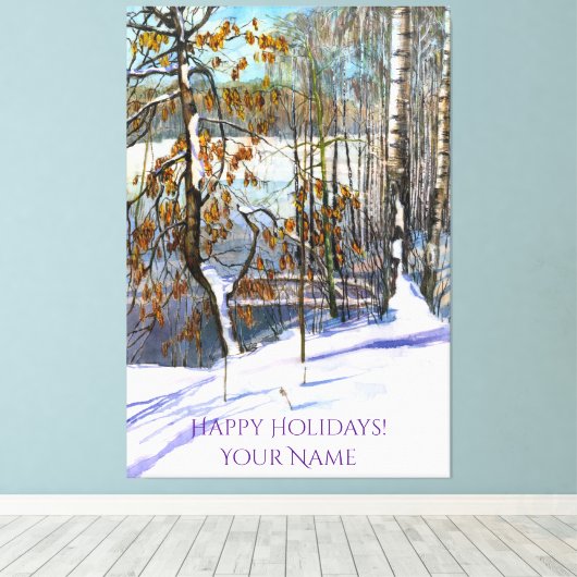 Sneeuwschilderij Waterverf Canvas Afdruk (Insitu (Houten vloer))