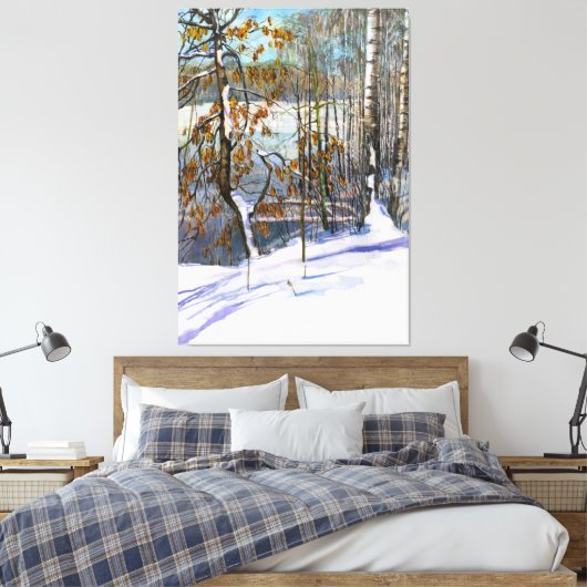 Sneeuwschilderij Waterverf Canvas Afdruk (Insitu (Slaapkamer))