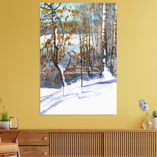 Sneeuwschilderij Waterverf Canvas Afdruk (Insitu (Woonkamer))