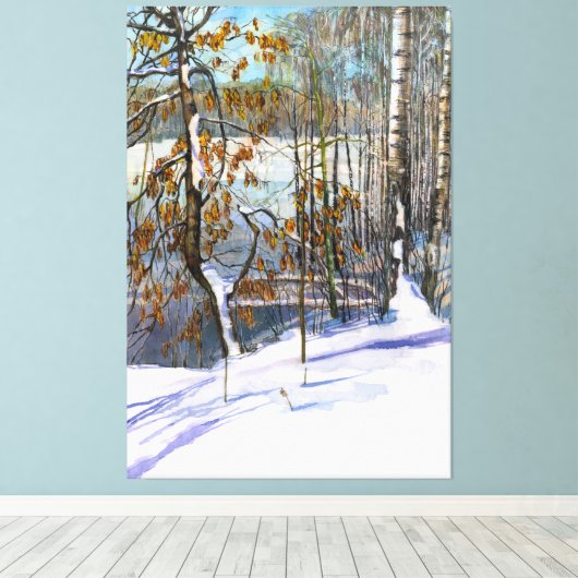 Sneeuwschilderij Waterverf Canvas Afdruk (Insitu (Houten vloer))