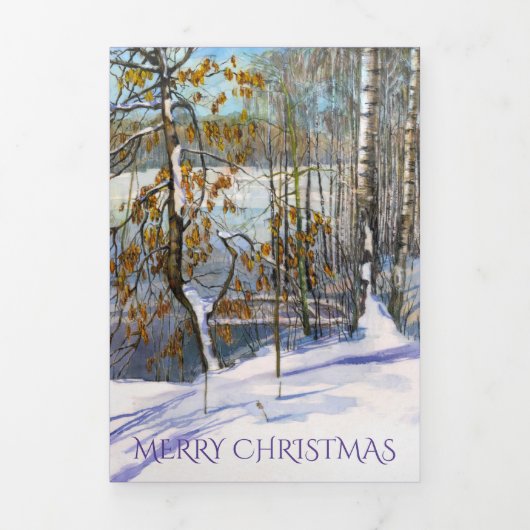 Sneeuwschilderij Waterverf Drieluik Wenskaart (Cover)