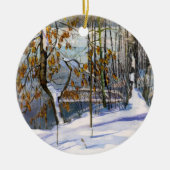 Sneeuwschilderij Waterverf Keramisch Ornament (Voorkant)