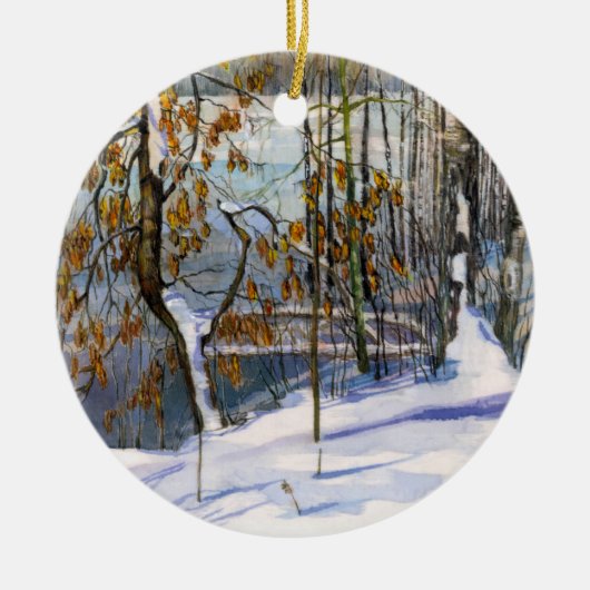 Sneeuwschilderij Waterverf Keramisch Ornament (Voorkant)