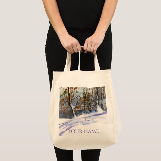 Sneeuwschilderij Waterverf Tote Bag (Voorkant (product))