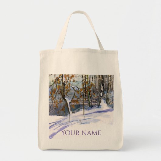 Sneeuwschilderij Waterverf Tote Bag (Voorkant)