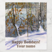 Sneeuwschilderij Waterverf Wijn Etiket (Enkel label)