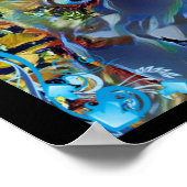 sneeuwschoen blauw bovennatuurlijk kat poster (Hoek)