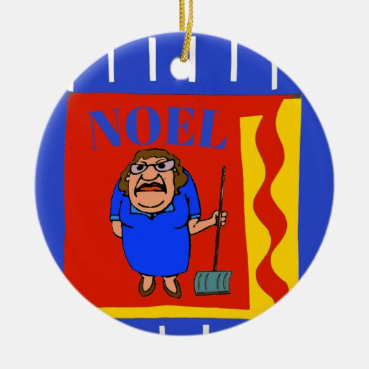 Sneeuwschoen, Knoop, voeg tekst toe, bewerk deze Keramisch Ornament (Voorkant)