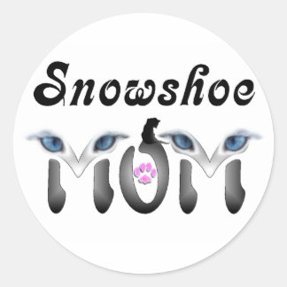 Sneeuwschoen mam geschenken ronde sticker