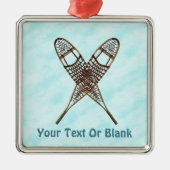 sneeuwschoen op sneeuw metalen ornament (Voorkant)