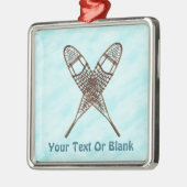 sneeuwschoen op sneeuw metalen ornament (Links)