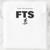 Sneeuwschoen Voed de Ziekte OVAAL Set van VIER Ovale Sticker (Tas)