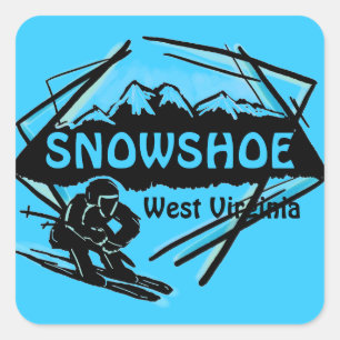 Sneeuwschoen West Virginia blauw ski logo stickers