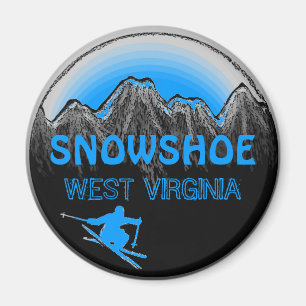 Sneeuwschoen West Virginia blauwe skimagneet Magneet