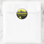 Sneeuwschoen West Virginia gele ski-stickers Ronde Sticker (Tas)