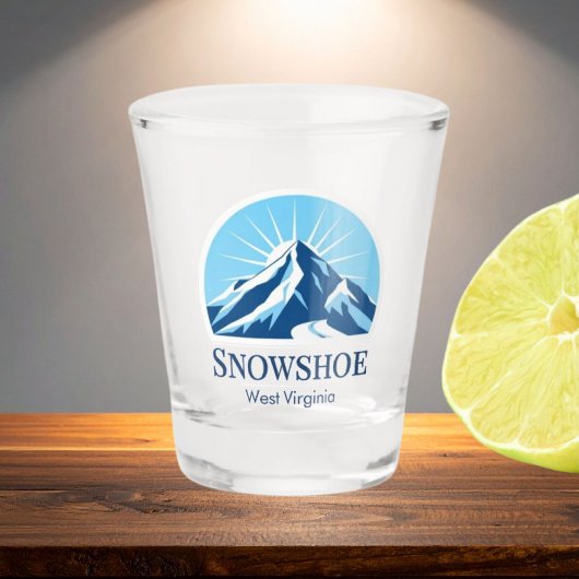 Sneeuwschoen West Virginia skigebied souvenir Shot Glas