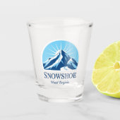 Sneeuwschoen West Virginia skigebied souvenir Shot Glas (Voorkant)