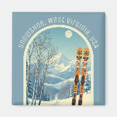 Sneeuwschoen West Virginia USA skigebied Magnet (Voorkant)