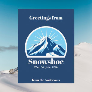 Sneeuwschoen West Virginia USA skioord ansichtkaar Briefkaart