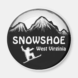 Sneeuwschoen West Virginia witte snowboard magneet