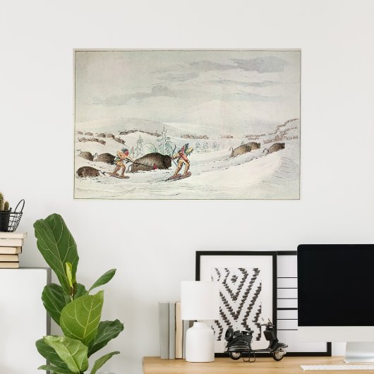 Sneeuwschoenen als jachtbuffel poster (Thuiskantoor)