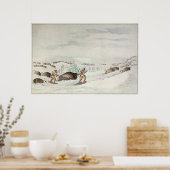 Sneeuwschoenen als jachtbuffel poster (Keuken)