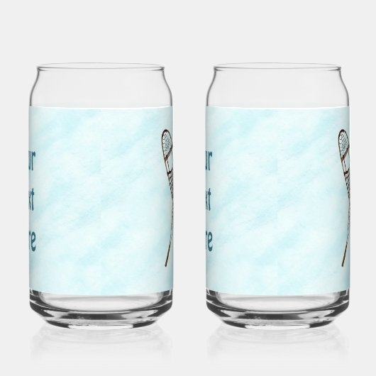 Sneeuwschoenen op oud papier blikvorm glas (Rechts)