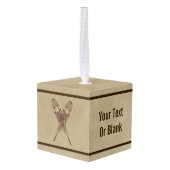 Sneeuwschoenen op oud papier decoratie (Achter hoekig)