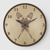 Sneeuwschoenen op oud papier grote klok (Voorkant)