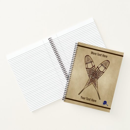 Sneeuwschoenen op oud papier notitieboek (Binnen)